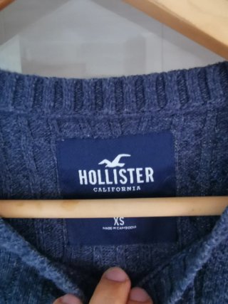 Jersey Hollister trenzado azul/gris