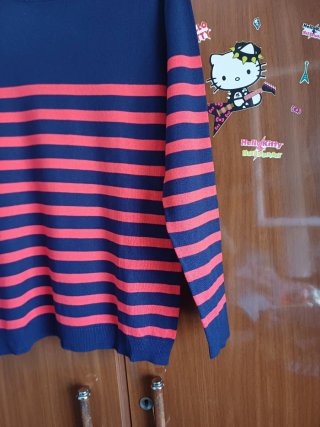 Jersey Fino de Rayas Azul y Rojo
