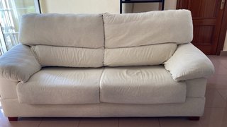 Sofá de 3 plazas en tela beige