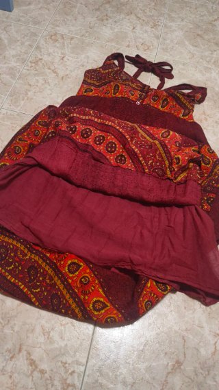Vestido Coline Estampado Paisley Granate L/XL