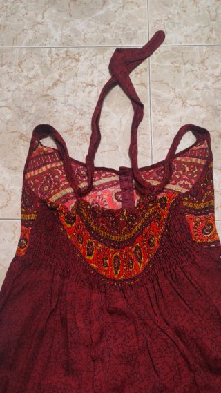 Vestido Coline Estampado Paisley Granate L/XL