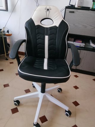 Silla Gamer Spiderman Negra y Blanca