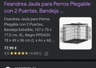 Jaula de perro XL plegable Feandrea 107×70×77,5 cm