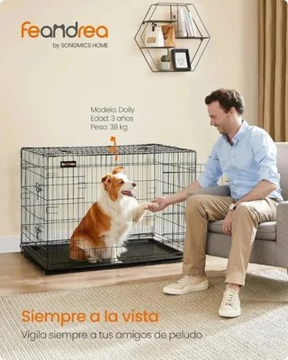 Jaula de perro XL plegable Feandrea 107×70×77,5 cm