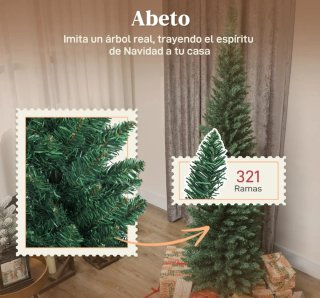 Árbol de Navidad Estrecho 180 cm con 321 Ramas Sop