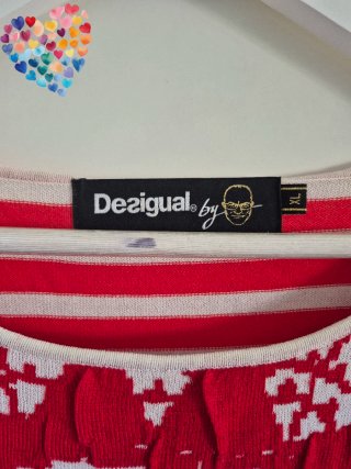 Jersey Desigual Rojo y Blanco Talla L