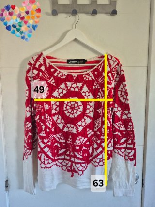 Jersey Desigual Rojo y Blanco Talla L