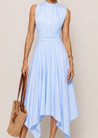 Vestido azul de algodón