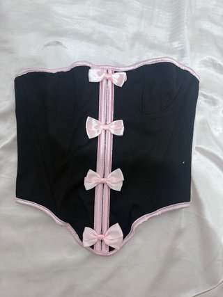 Corsé negro y rosa Shein Talla XS