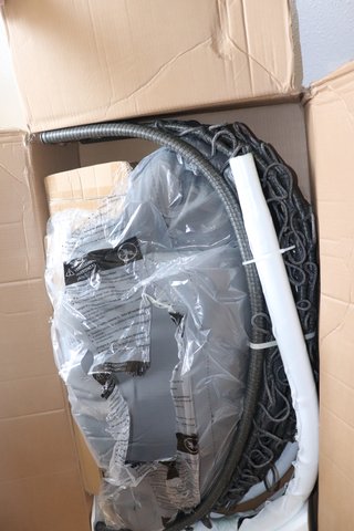 Silla Colgante Ratán Gris y Cojín Beige