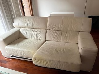 Sofá 2 plazas extraíble piel beige