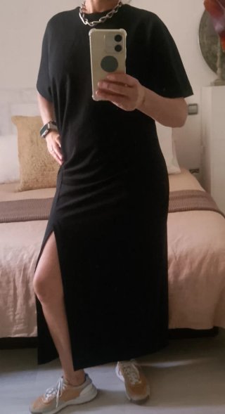 Vestido largo negro Zara