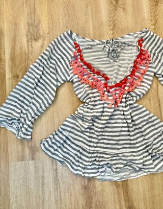 blusa marinera de rayas tipo peplum ver espalda S