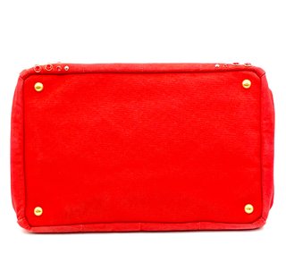 Bolso Tote Prada Canapa Bijoux Rojo