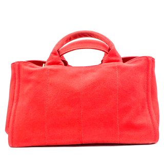 Bolso Tote Prada Canapa Bijoux Rojo