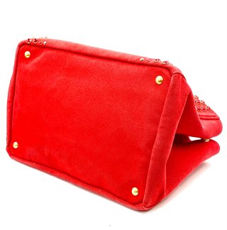 Bolso Tote Prada Canapa Bijoux Rojo