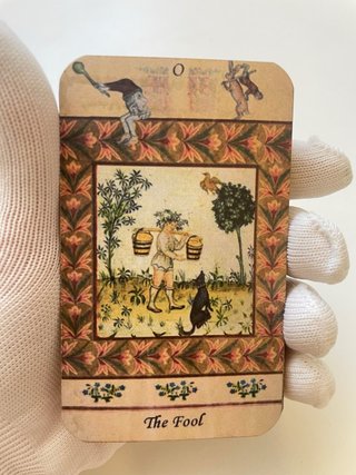 Baraja de cartas de tarot antiguas bordes dorados