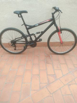 Bicicleta Montaña 45 FS Negra y Roja