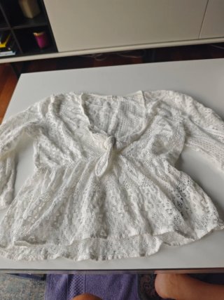 Top Oysho Blanco de Encaje