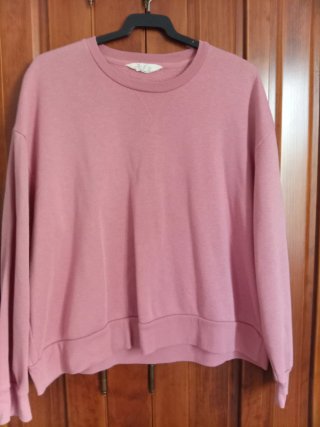 Sudadera rosa cuello redondo