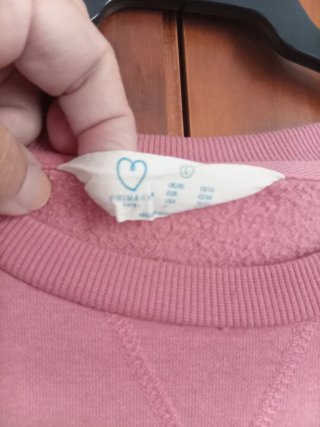 Sudadera rosa cuello redondo