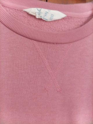 Sudadera rosa cuello redondo