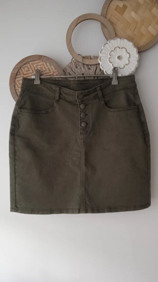Falda Vaquera Verde Musgo Talla 38
