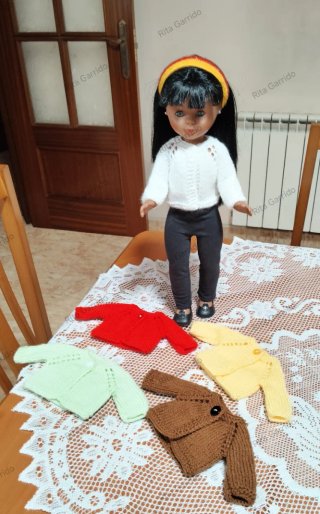 Lote 5 chaquetas para muñeca Nancy