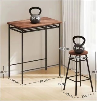 Conjunto Mesa Alta y 2 Taburetes