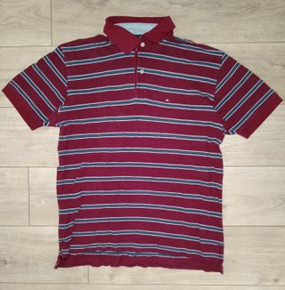 Polo Tommy Hilfiger burdeos de rayas talla L