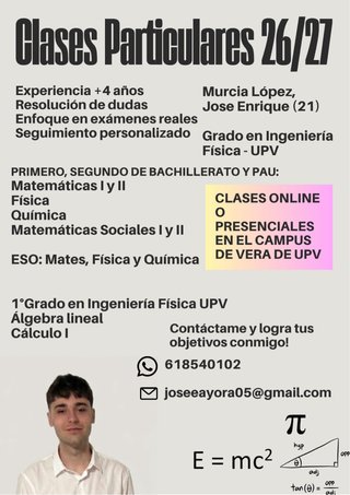 Clases Particulares Ciencias y 1°GIFIS UPV - 26/27