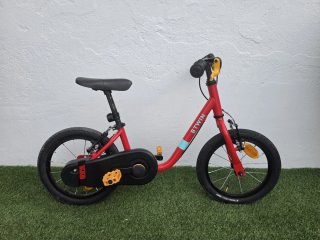 Bicicleta infantil B'TWIN roja 14 pulgadas