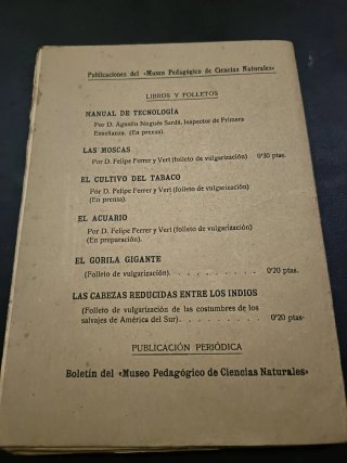 Libro antiguo. Manual de Taxidermia. 1920.