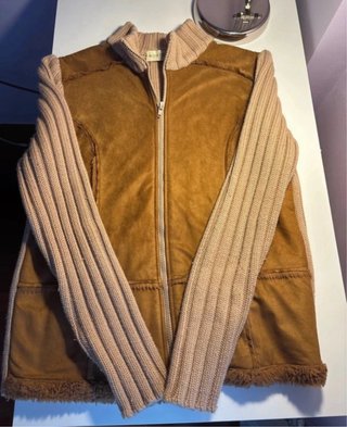 Chaqueta de ante y punto