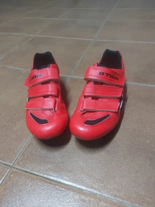 Zapatillas de Ciclismo Btwin Rojas talla 43