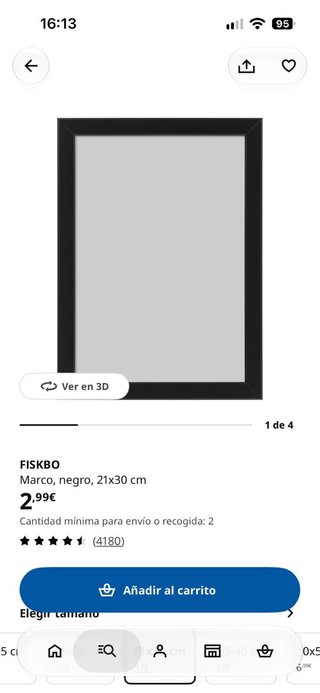 Lote marcos IKEA FISKBO negros