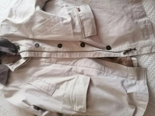 Parka beige Lloyds con cuello marrón