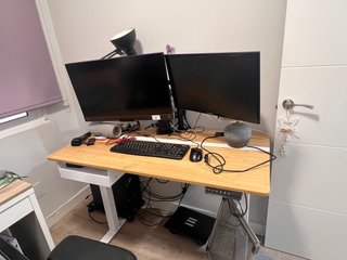 Mesa Escritorio Elevable Madera y Metal