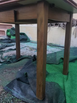 Mesa de cocina de madera y mármol
