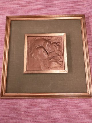 Quadro vintage rame Madonna con Bambino