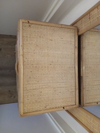 Cajonera de mimbre y bambú