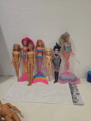 Muñecas Barbie sirena y Ken