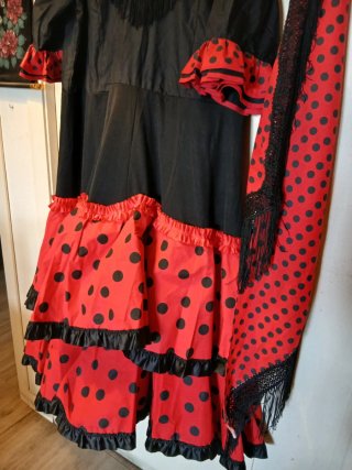 Traje de Flamenca con Mantón