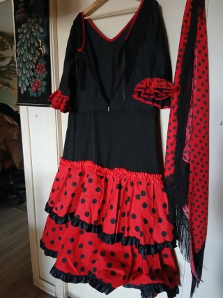 Traje de Flamenca con Mantón