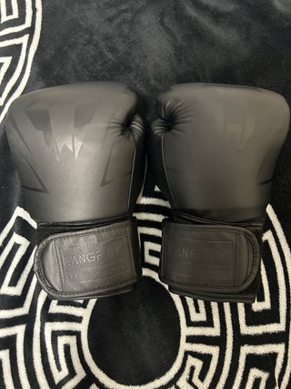Guantes de boxeo LangRay negros 12 onzas