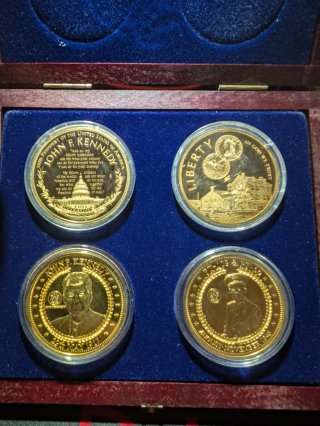 Set de 4 Monedas Conmemorativas John F. Kennedy
