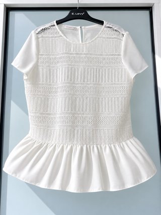 Blusa Kiara de Encaje Blanca Talla M