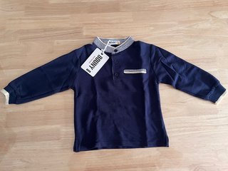 Polo Mao Azul Manga Larga 24m Nuevo