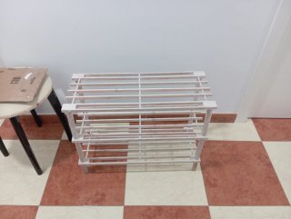 Estantería de madera whitewash blanco