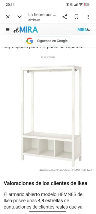 Armario Abierto IKEA HEMNES Blanco.